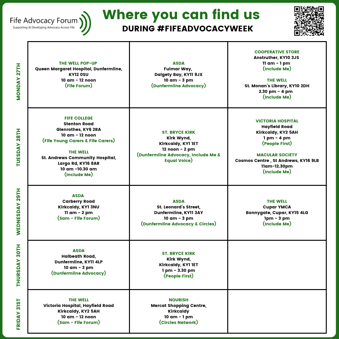 #FifeAdvocacyWeek where can you find us today? #FifeAdvocacyWeek where can you find us today?